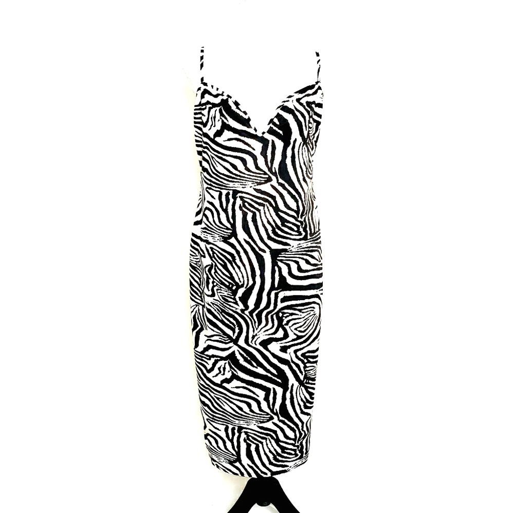 Boohoo Zebra Print Sleeveless Max-midi Dress